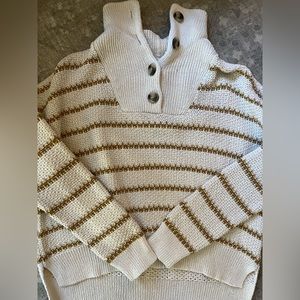 Madewell button up cowl neck sweater